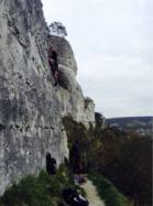 Vue d'ensemble de la falaise depuis le secteur de gauche / Le Val Saint Martin