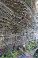 Guilhem  dans No Country for Old Men 5.11b  / Red River Gorge (Muir Valley - Bibliothek)