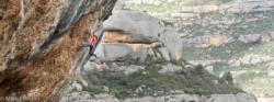 Nina Caprez  dans Era Vella 9a  / Margalef (La Visera de la Coma)